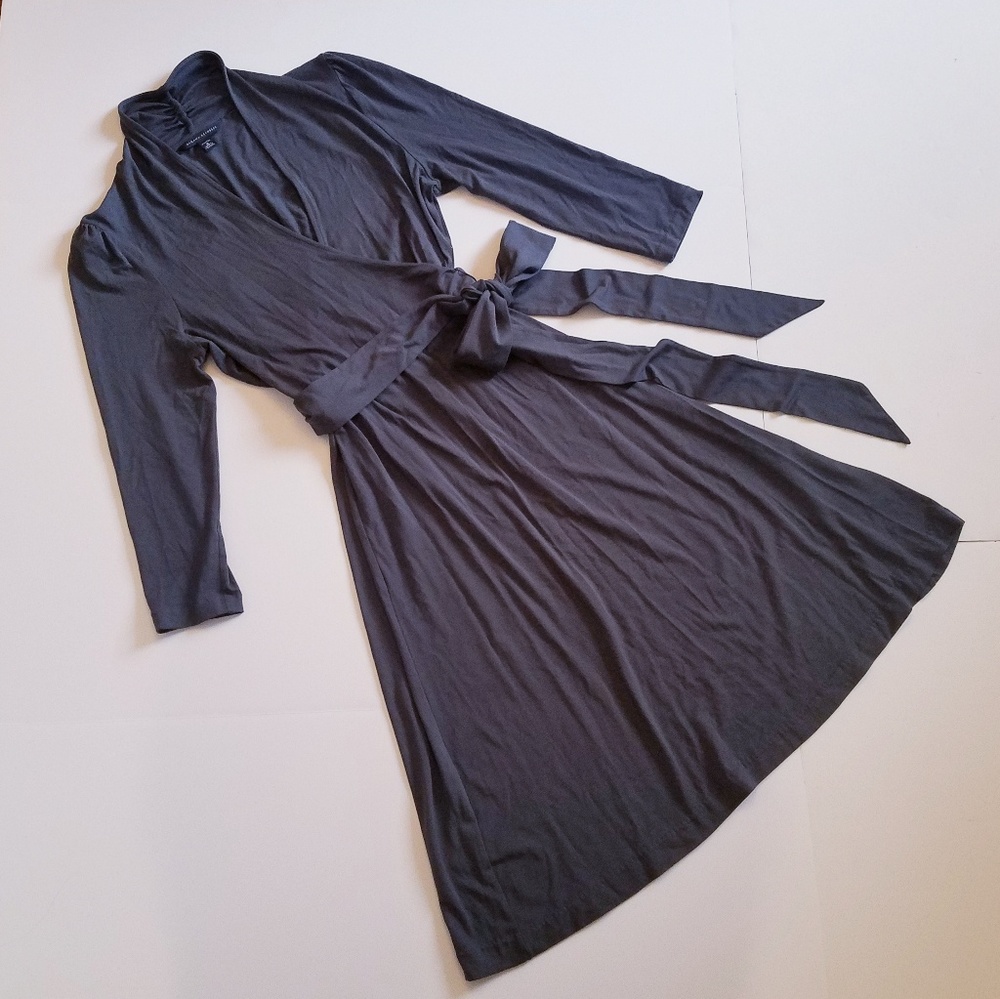 Banana Republic gray faux wrap dress